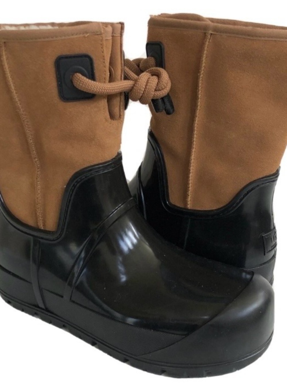 UGG Raincloud Short Lace Chestnut Waterproof Rubber Boots